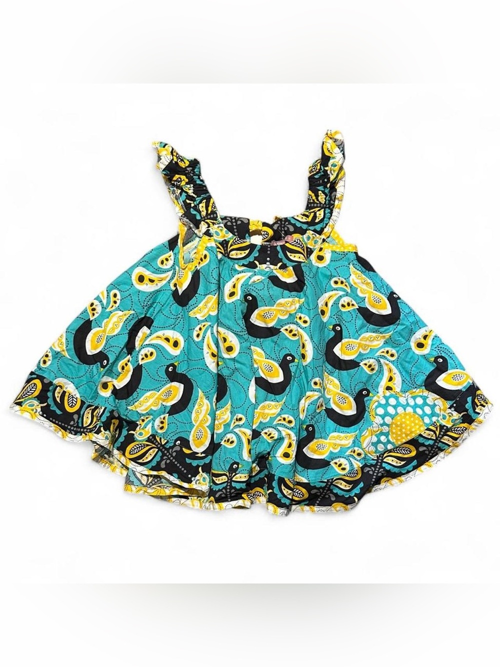 Jelly The Pug blue & Yellow girls kids Swirl Dress